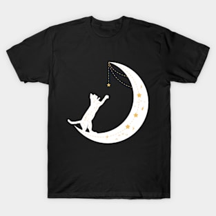 Stars Cat in Moon T-Shirt